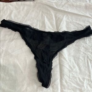 NWT - Victoria's Secret Sheer Black Mesh Thong